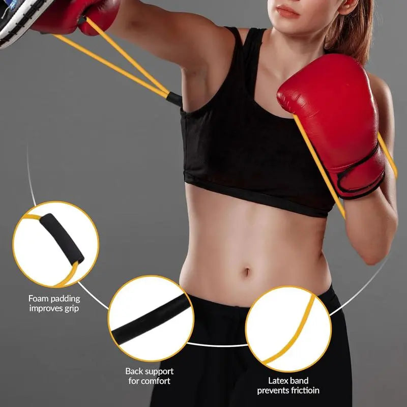 35 lbs Boxing Resistance Band - Arm Workout Equipment for Enhanced Punch Speed and Power, Elastic Exercise Bands for Women's Gym Training and Home Cardio Workouts